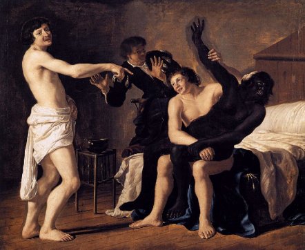 ChristiaenvanCouwenbergh-Three-Young-White-Men-and-a-Black-Woman-1632