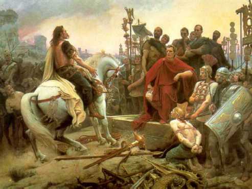 Vercingetorix throws down his arms at the feet of Julius Caesar - Lionel Royer, 1899